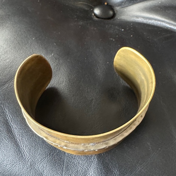 Ak Edgar Stylish Gold and Silver Cuff Bracelet - Picture 6 of 6